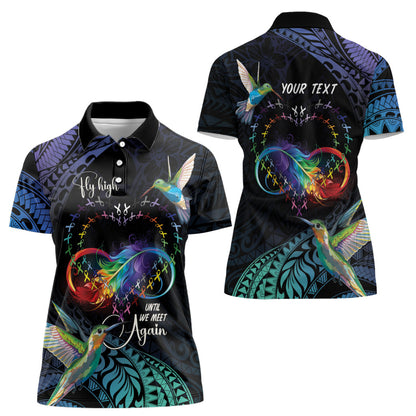Polynesian Hummingbird - Fly High Until We Meet Again Personalized Women Polo Shirt