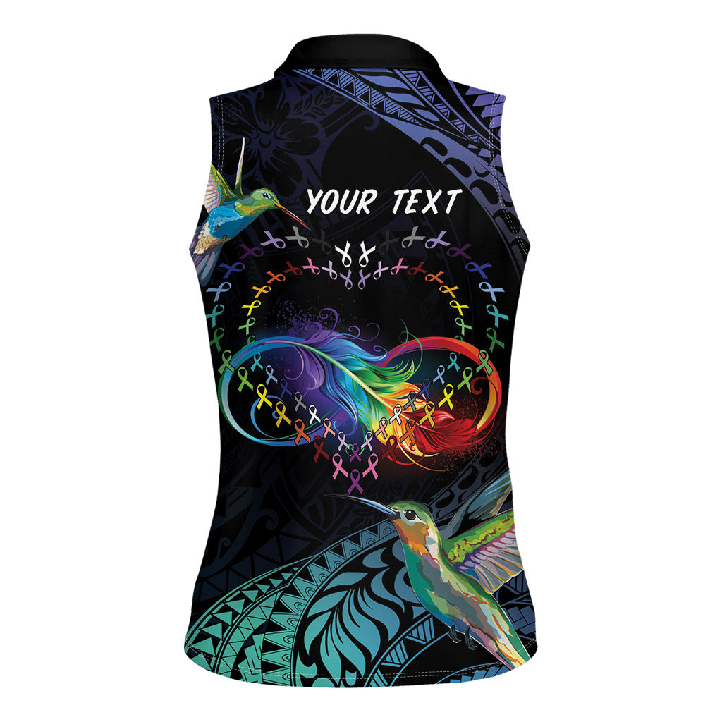 Polynesian Hummingbird - Fly High Until We Meet Again Personalized Women Sleeveless Polo Shirt