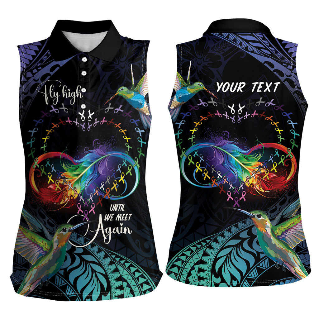 Polynesian Hummingbird - Fly High Until We Meet Again Personalized Women Sleeveless Polo Shirt