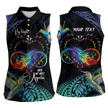 Polynesian Hummingbird - Fly High Until We Meet Again Personalized Women Sleeveless Polo Shirt
