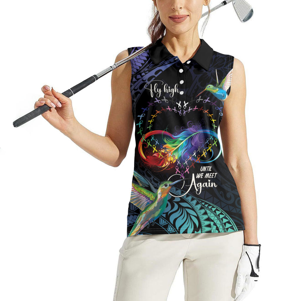 Polynesian Hummingbird - Fly High Until We Meet Again Personalized Women Sleeveless Polo Shirt