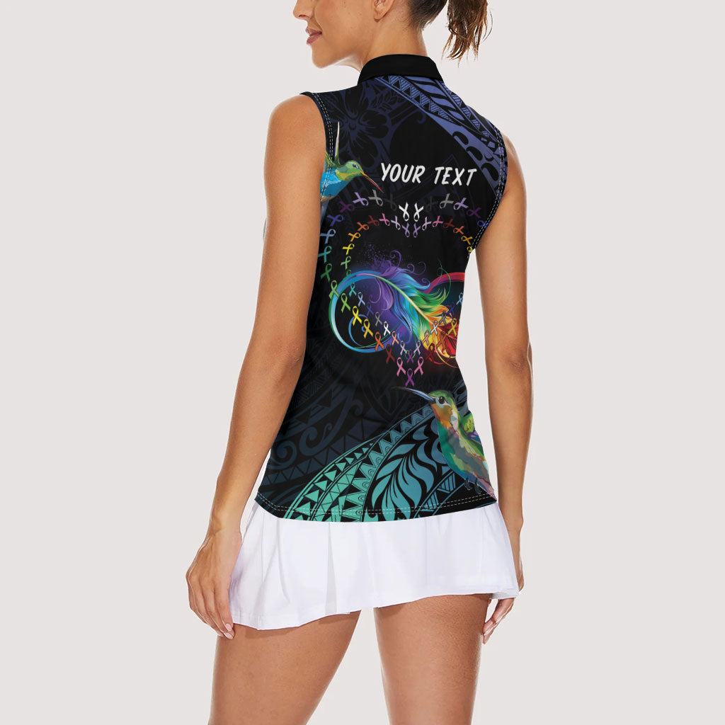 Polynesian Hummingbird - Fly High Until We Meet Again Personalized Women Sleeveless Polo Shirt