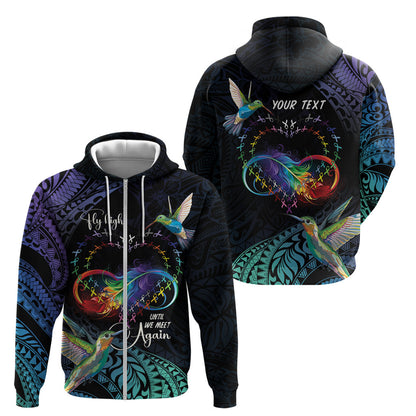 Polynesian Hummingbird - Fly High Until We Meet Again Personalized Zip Hoodie