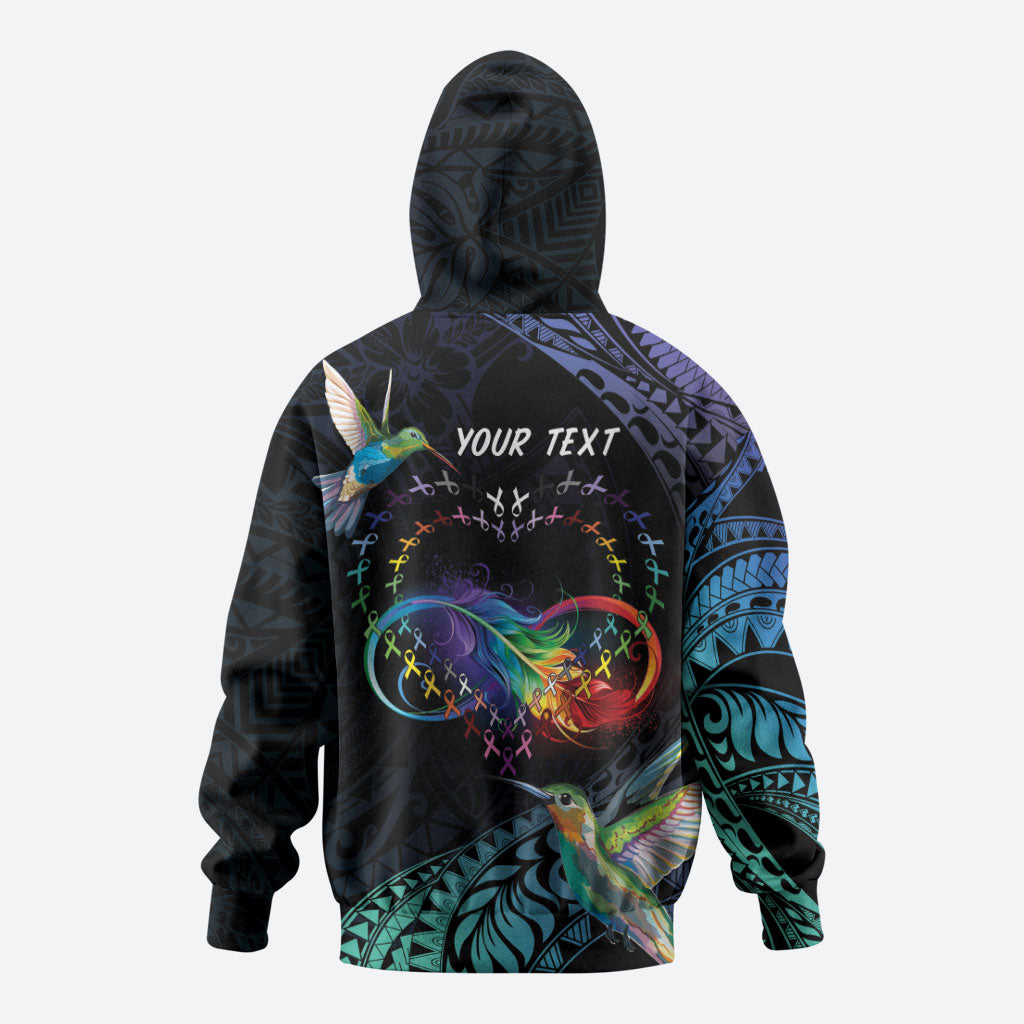 Polynesian Hummingbird - Fly High Until We Meet Again Personalized Zip Hoodie