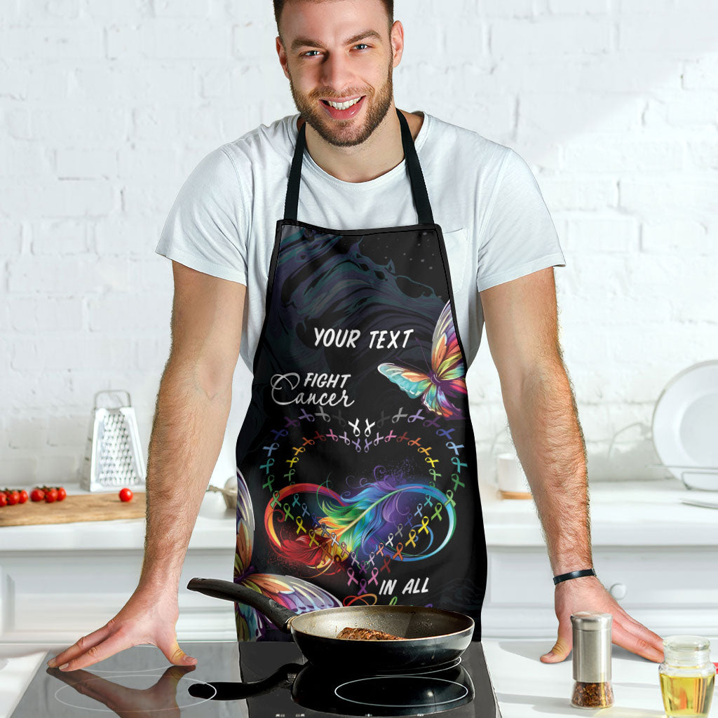 Fight Cancer In All Colors Personalized Apron Whimsical Butterflies