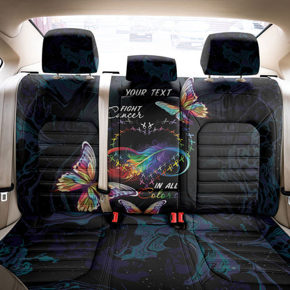 Fight Cancer In All Colors Personalized Back Car Seat Cover Whimsical Butterflies
