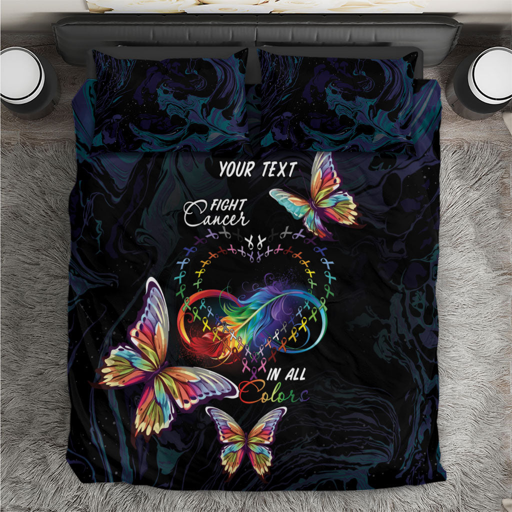 Fight Cancer In All Colors Personalized Bedding Set Whimsical Butterflies