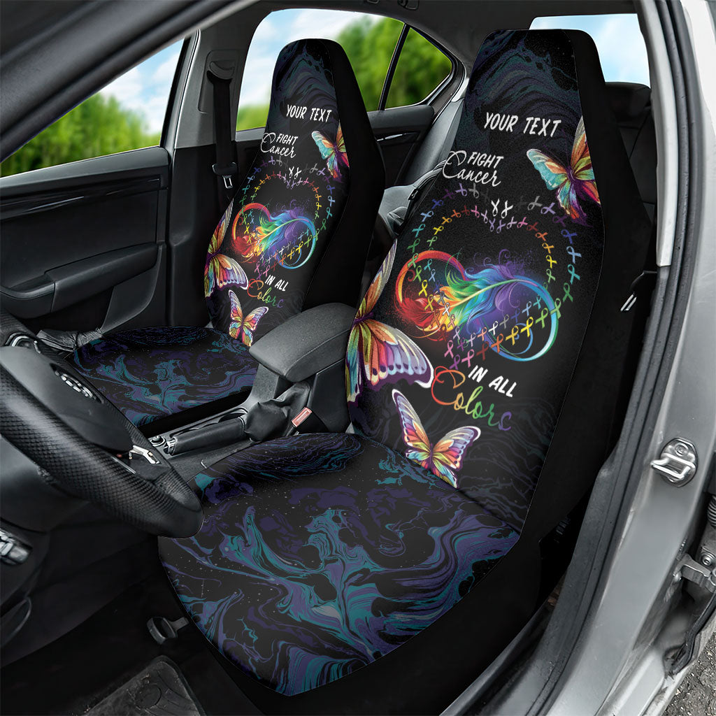 Fight Cancer In All Colors Personalized Car Seat Cover Whimsical Butterflies