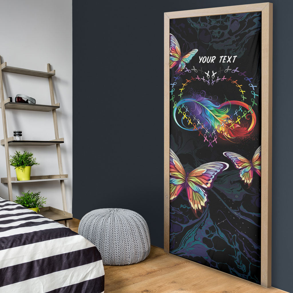 Fight Cancer In All Colors Personalized Door Cover Whimsical Butterflies