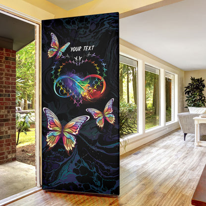 Fight Cancer In All Colors Personalized Door Cover Whimsical Butterflies