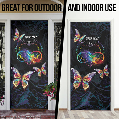 Fight Cancer In All Colors Personalized Door Cover Whimsical Butterflies