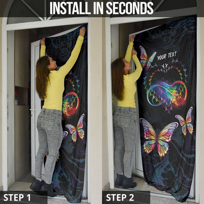 Fight Cancer In All Colors Personalized Door Cover Whimsical Butterflies