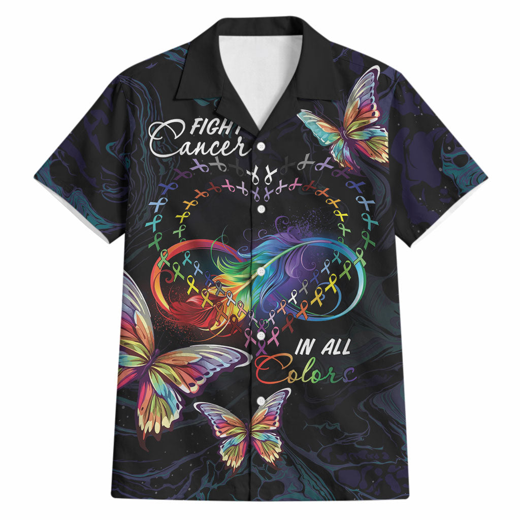 Fight Cancer In All Colors Personalized Hawaiian Shirt Whimsical Butterflies