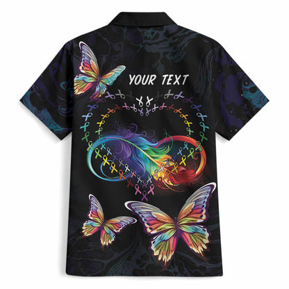 Fight Cancer In All Colors Personalized Hawaiian Shirt Whimsical Butterflies