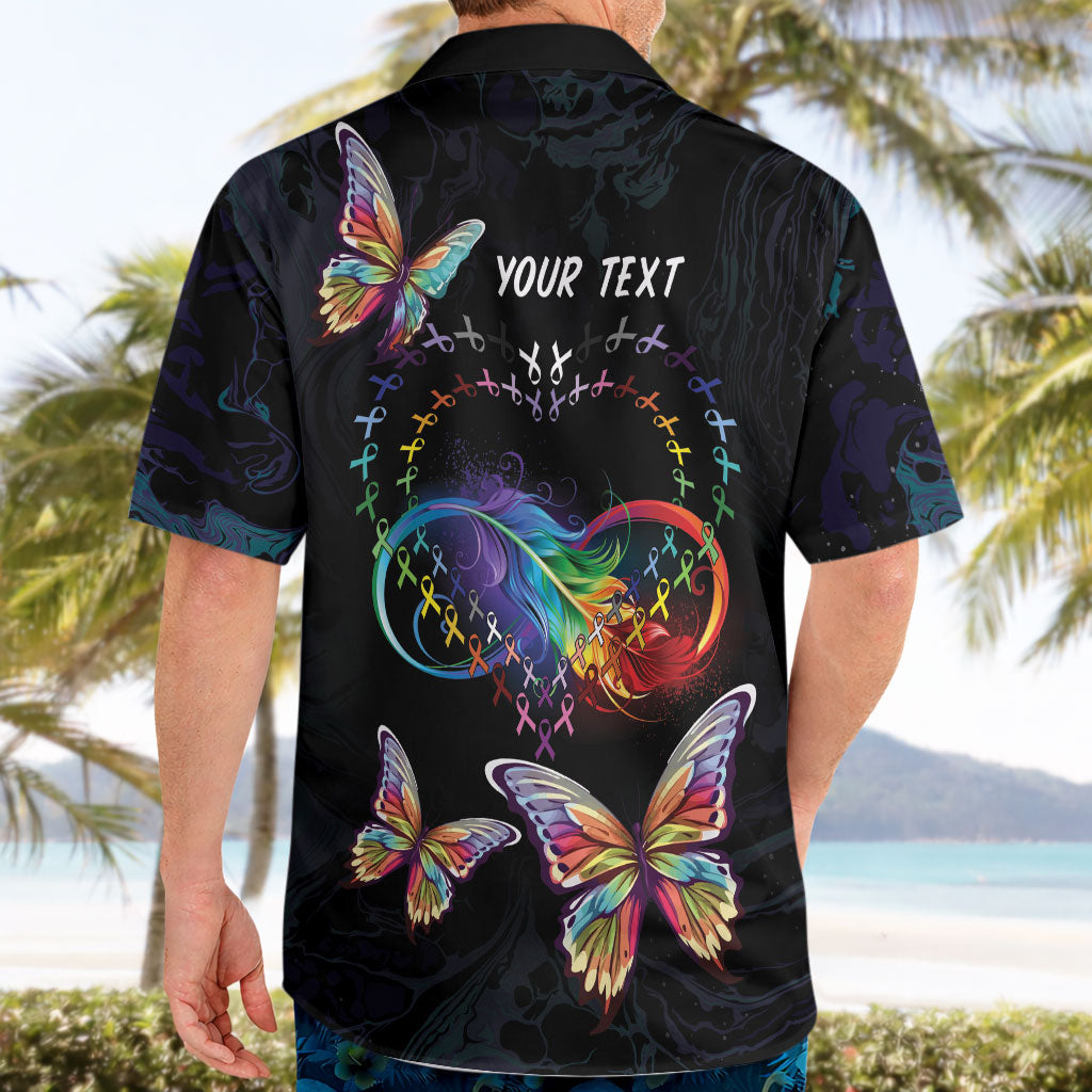 Fight Cancer In All Colors Personalized Hawaiian Shirt Whimsical Butterflies