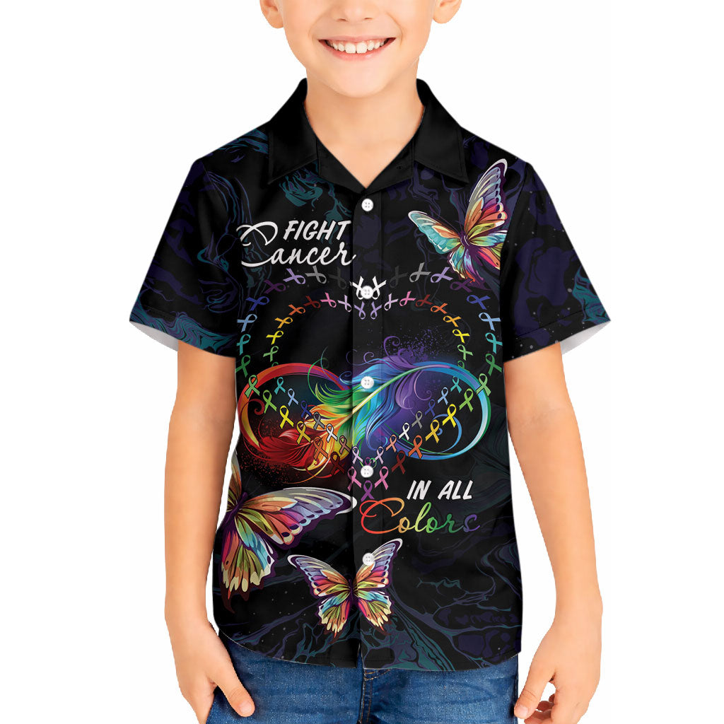 Fight Cancer In All Colors Personalized Hawaiian Shirt Whimsical Butterflies