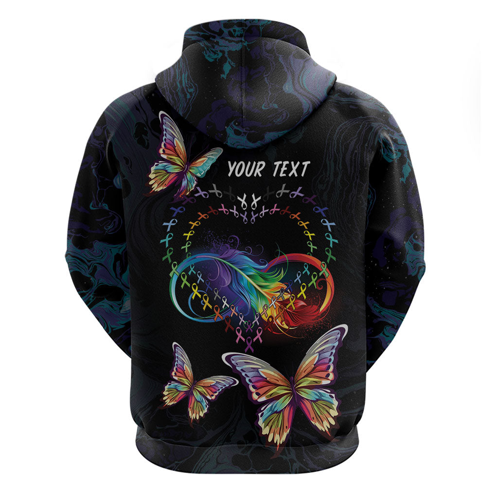 Fight Cancer In All Colors Personalized Hoodie Whimsical Butterflies