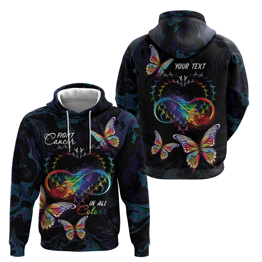 Fight Cancer In All Colors Personalized Hoodie Whimsical Butterflies