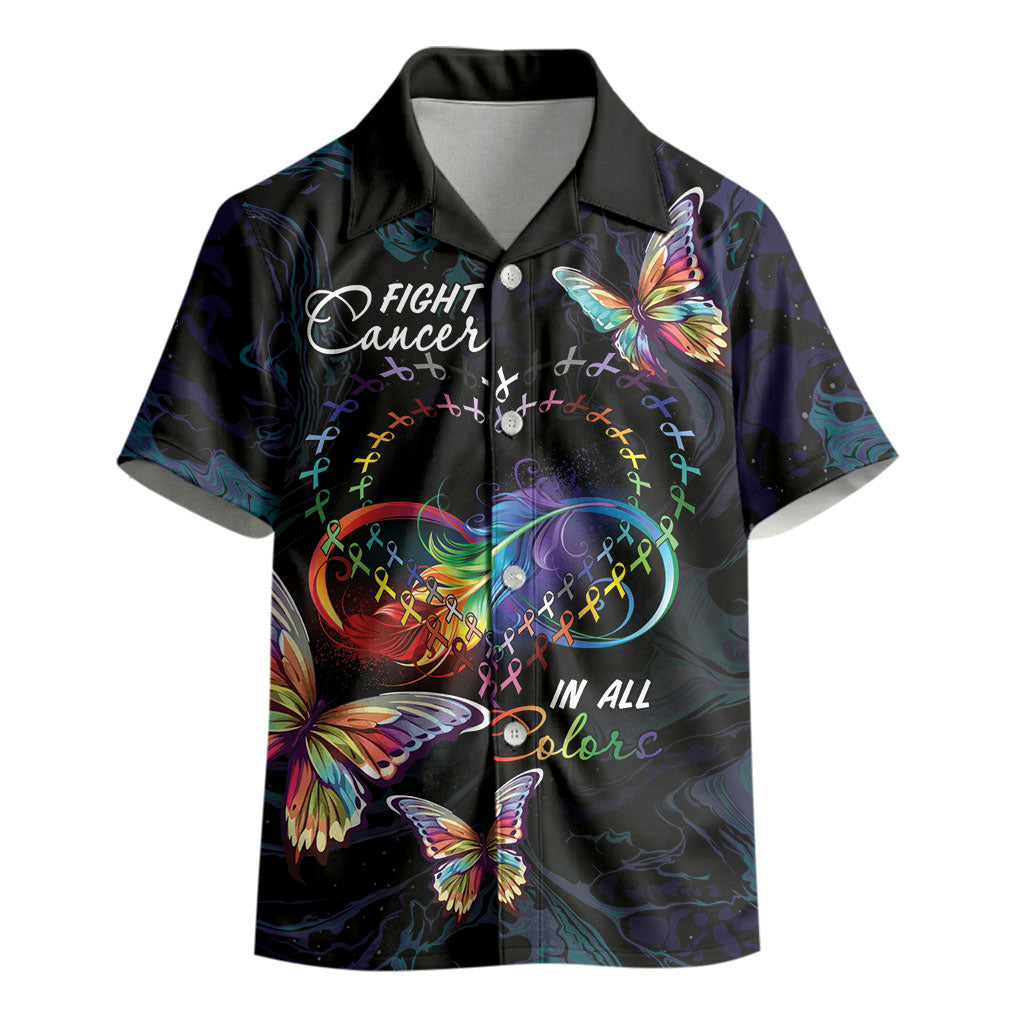 Fight Cancer In All Colors Personalized Kid Hawaiian Shirt Whimsical Butterflies