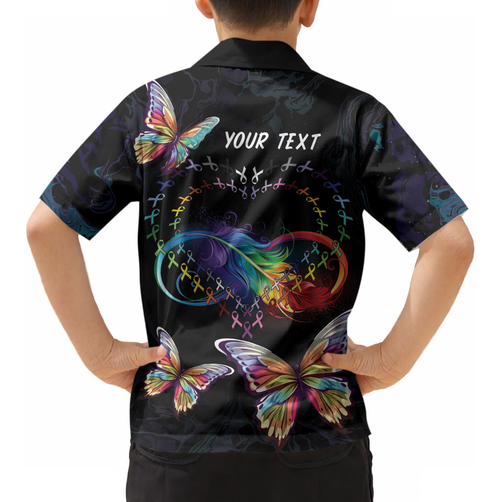 Fight Cancer In All Colors Personalized Kid Hawaiian Shirt Whimsical Butterflies