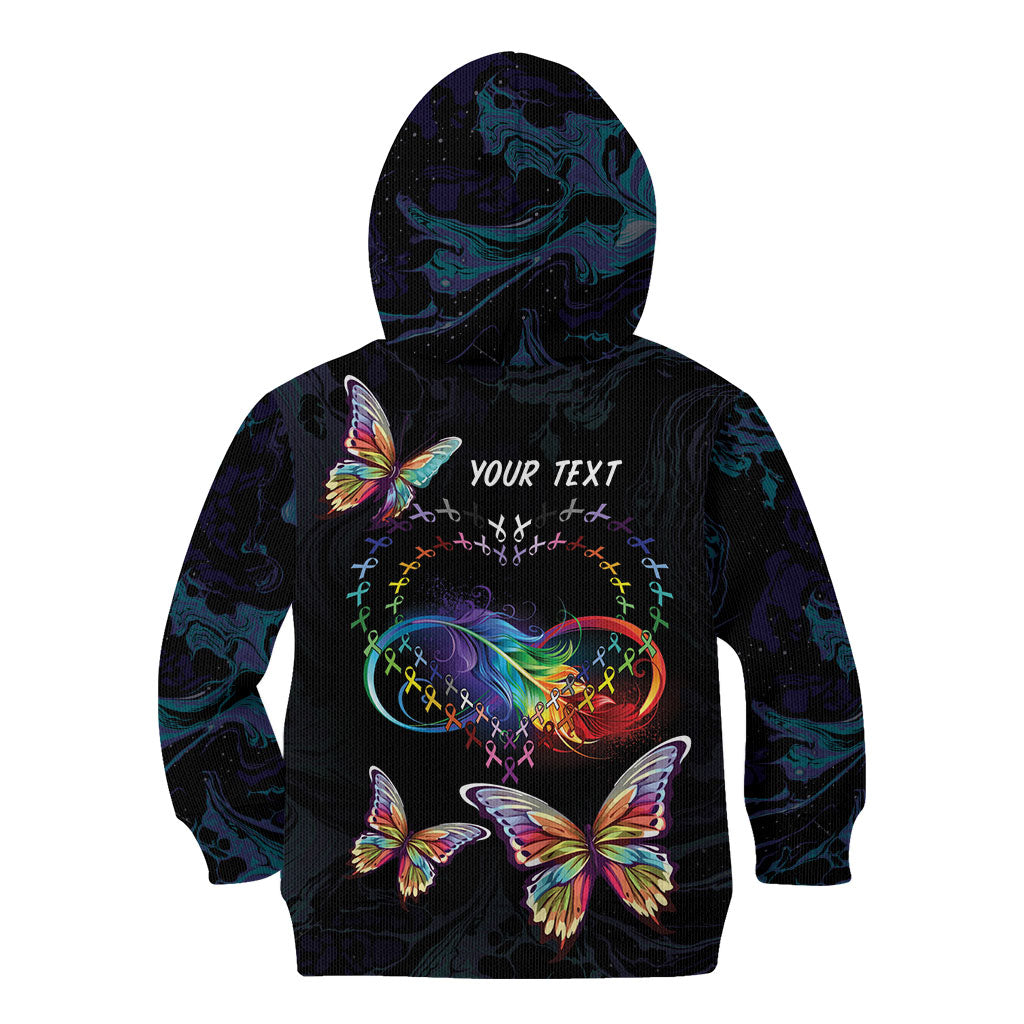 Fight Cancer In All Colors Personalized Kid Hoodie Whimsical Butterflies