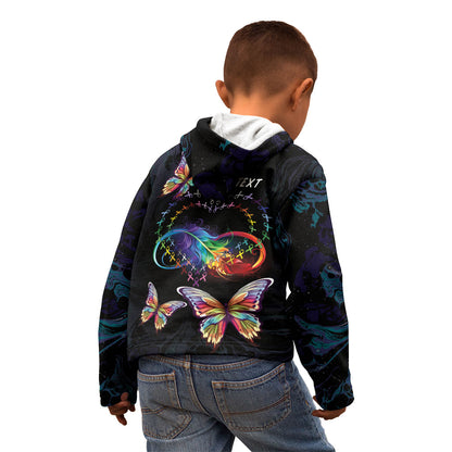 Fight Cancer In All Colors Personalized Kid Hoodie Whimsical Butterflies