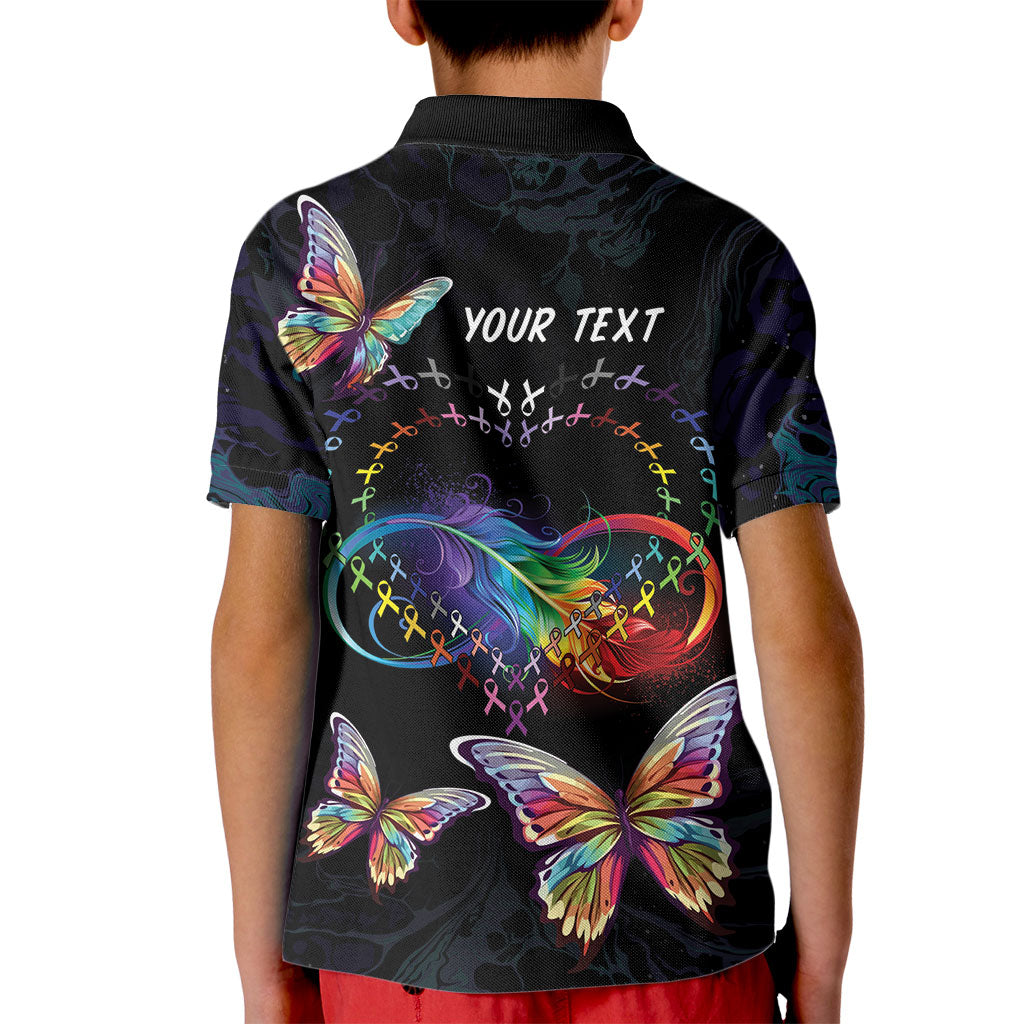 Fight Cancer In All Colors Personalized Kid Polo Shirt Whimsical Butterflies