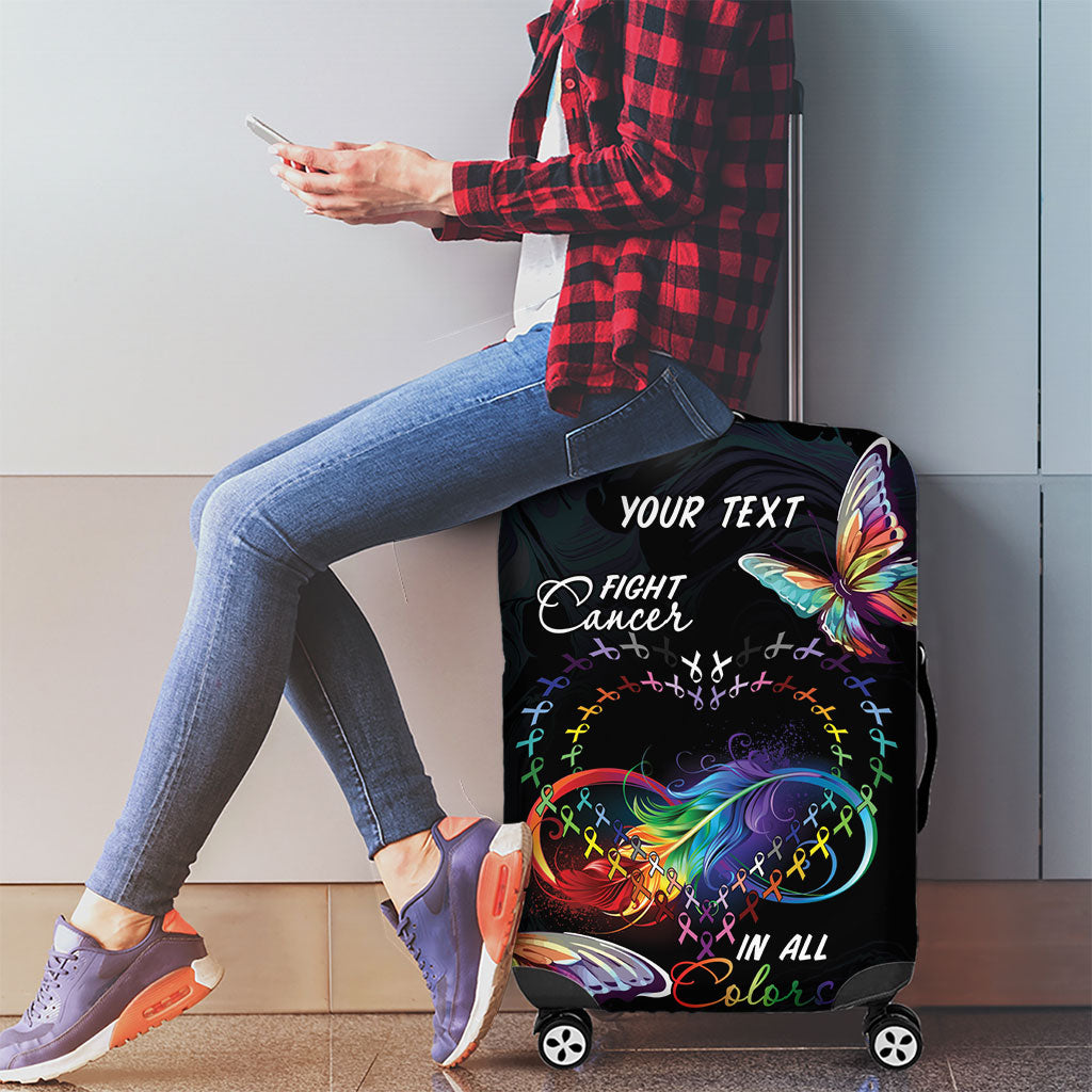 Fight Cancer In All Colors Personalized Luggage Cover Whimsical Butterflies