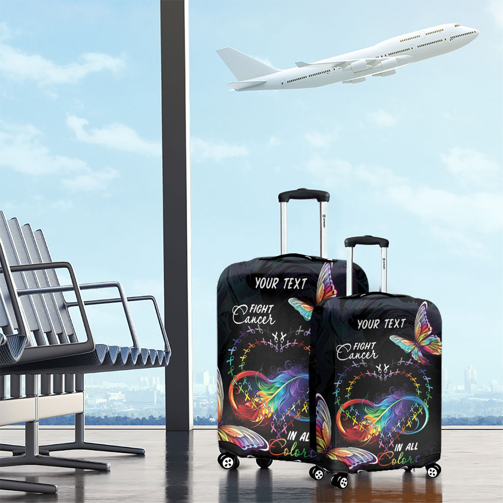 Fight Cancer In All Colors Personalized Luggage Cover Whimsical Butterflies