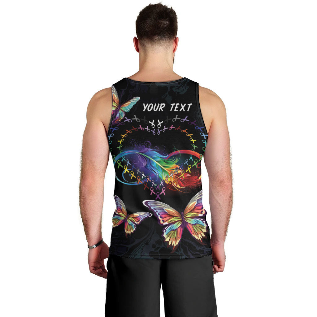 Fight Cancer In All Colors Personalized Men Tank Top Whimsical Butterflies