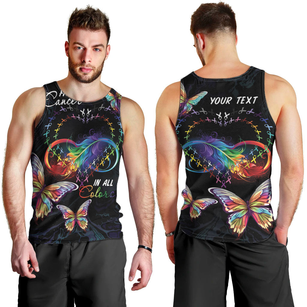 Fight Cancer In All Colors Personalized Men Tank Top Whimsical Butterflies
