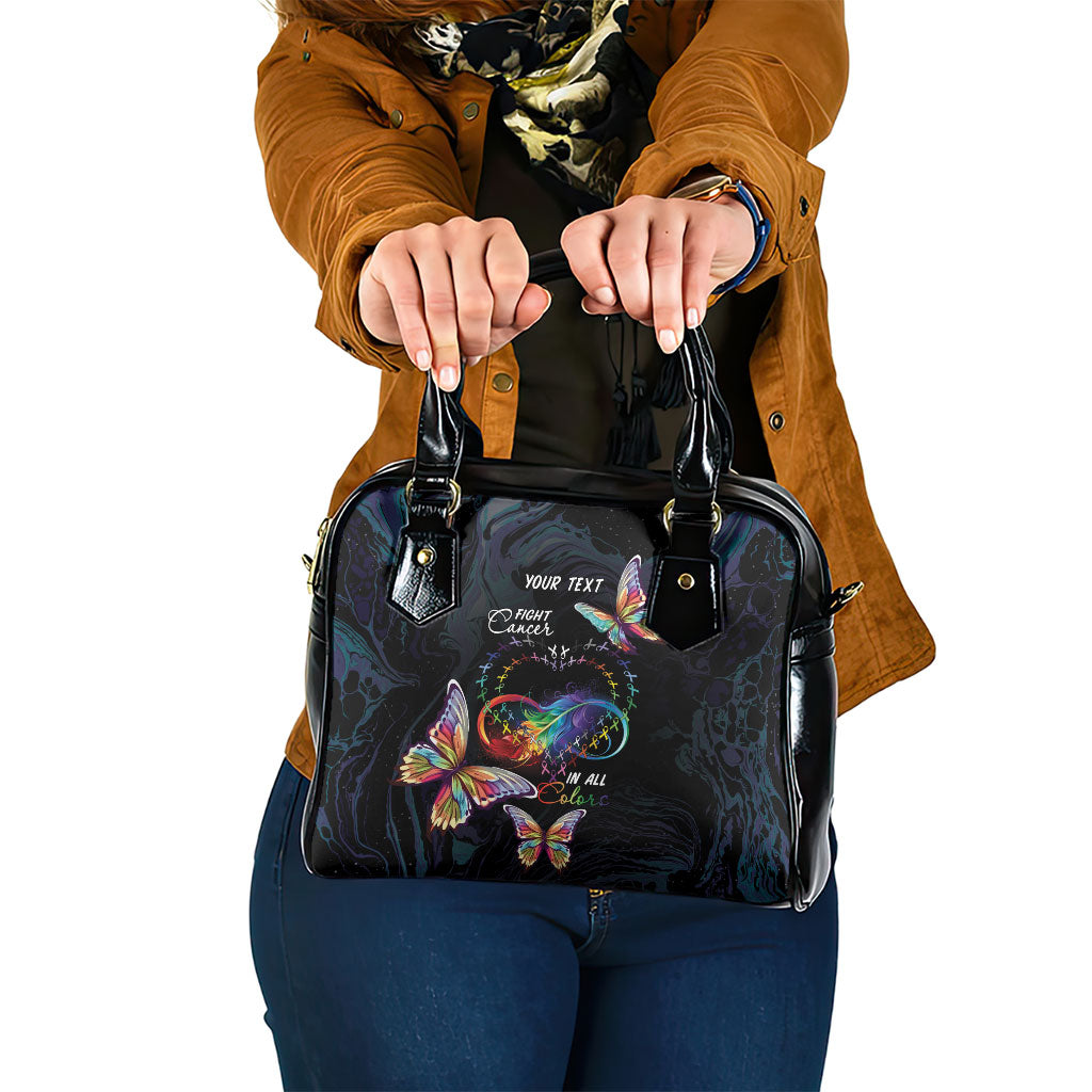 Fight Cancer In All Colors Personalized Shoulder Handbag Whimsical Butterflies