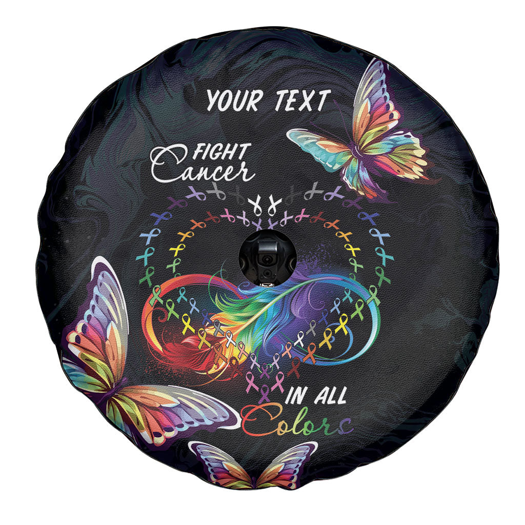 Fight Cancer In All Colors Personalized Spare Tire Cover Whimsical Butterflies