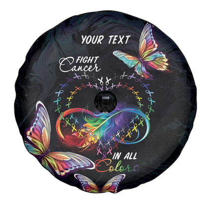 Fight Cancer In All Colors Personalized Spare Tire Cover Whimsical Butterflies