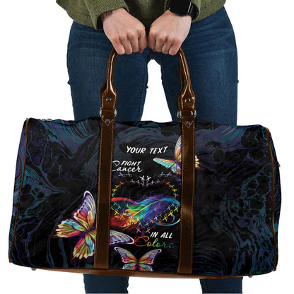 Fight Cancer In All Colors Personalized Travel Bag Whimsical Butterflies