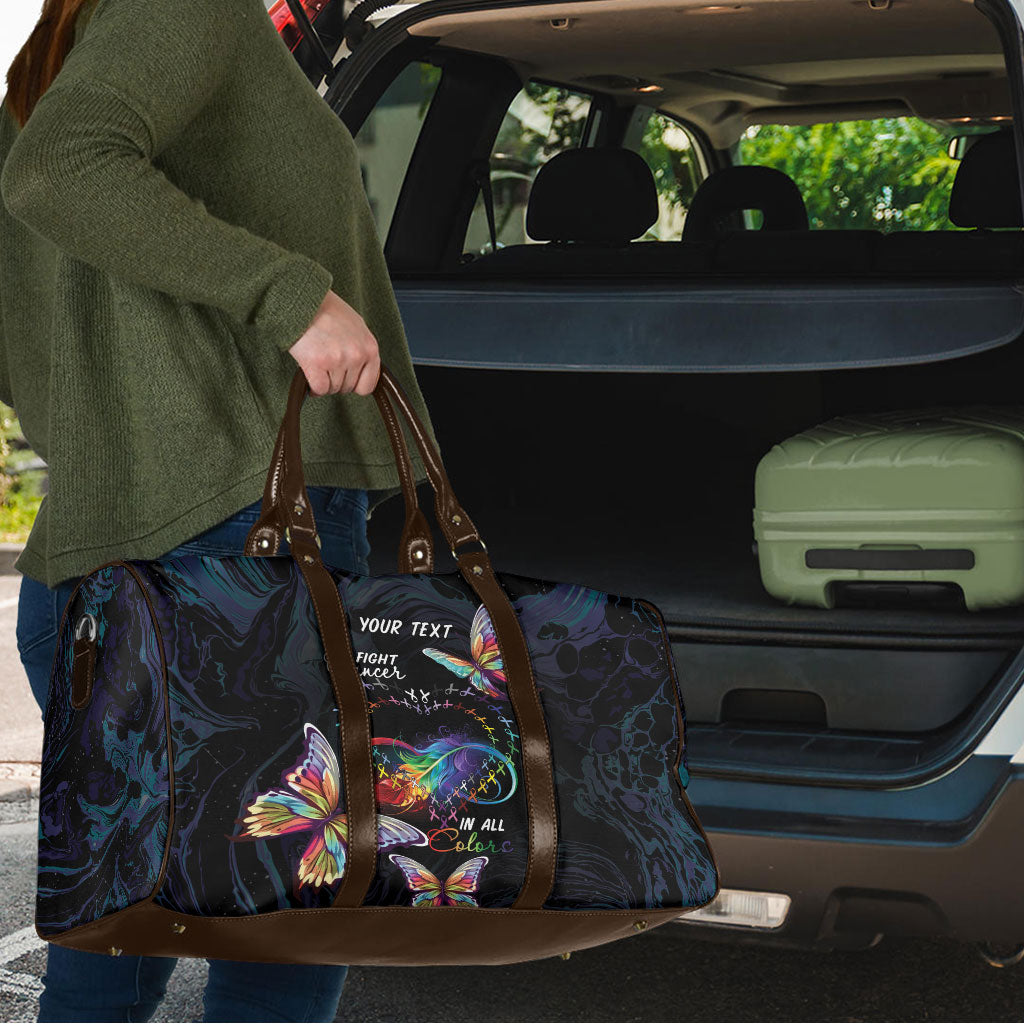 Fight Cancer In All Colors Personalized Travel Bag Whimsical Butterflies