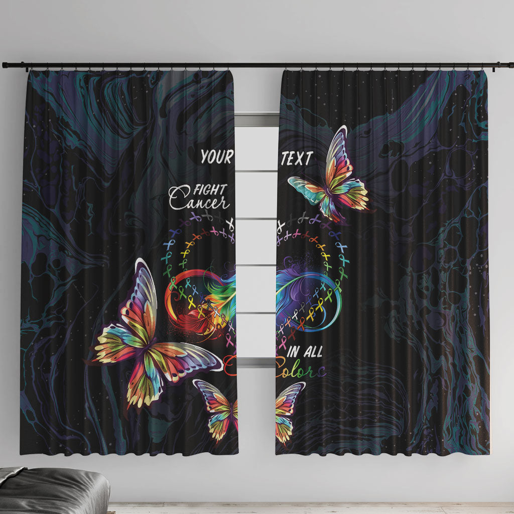 Fight Cancer In All Colors Personalized Window Curtain Whimsical Butterflies
