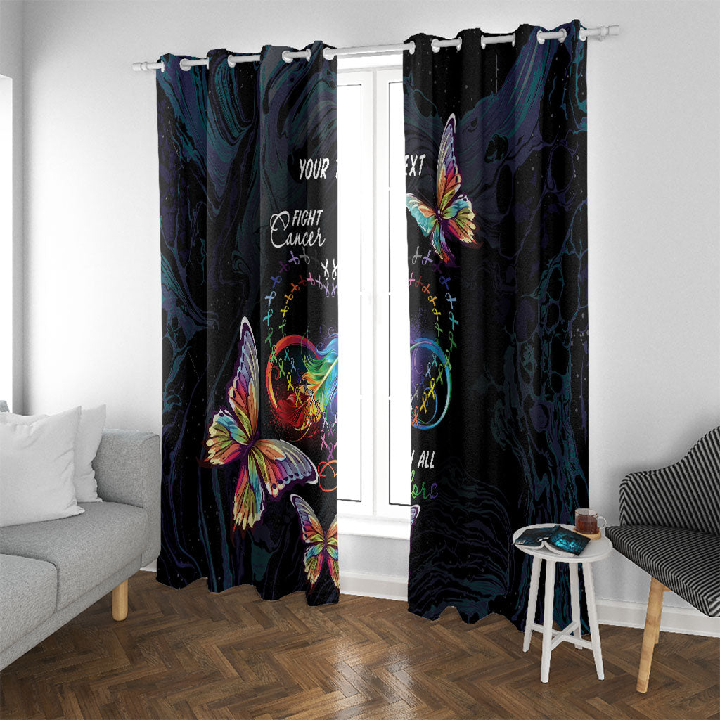 Fight Cancer In All Colors Personalized Window Curtain Whimsical Butterflies