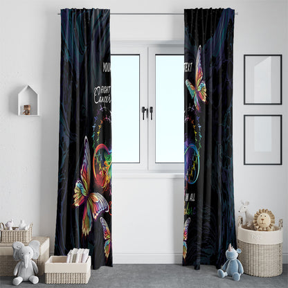 Fight Cancer In All Colors Personalized Window Curtain Whimsical Butterflies