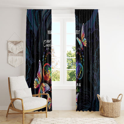 Fight Cancer In All Colors Personalized Window Curtain Whimsical Butterflies
