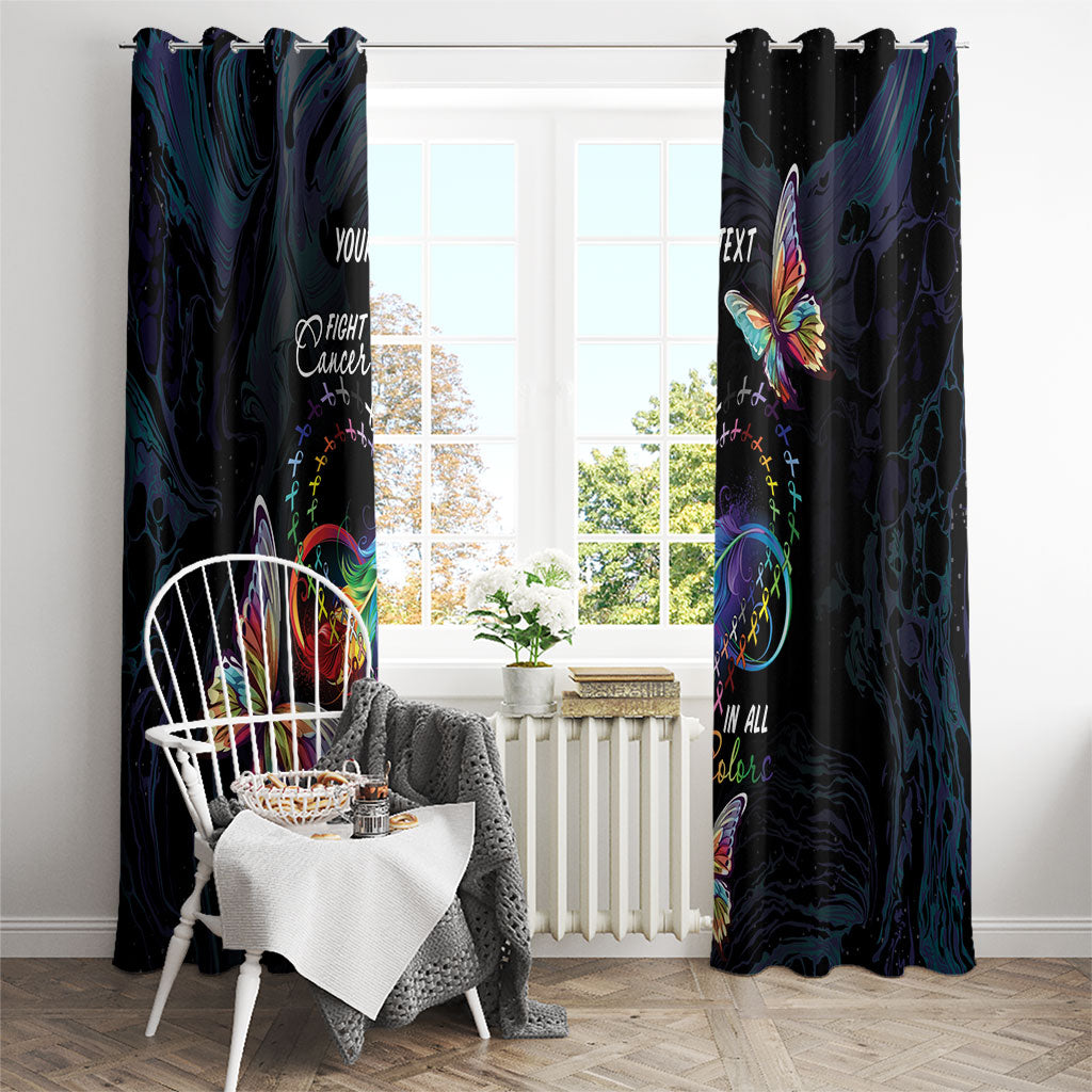Fight Cancer In All Colors Personalized Window Curtain Whimsical Butterflies