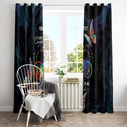 Fight Cancer In All Colors Personalized Window Curtain Whimsical Butterflies
