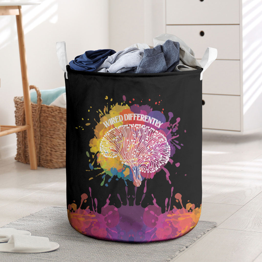 Autism Wired Differently Colors Splash Laundry Basket