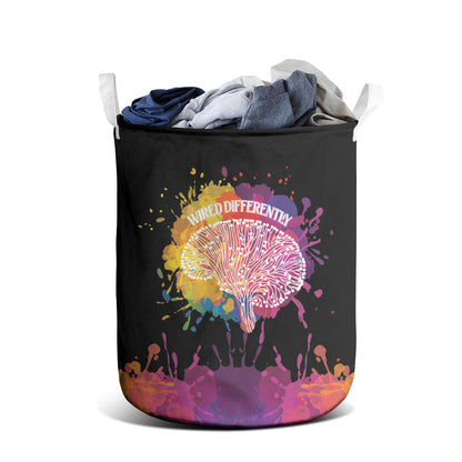 Autism Wired Differently Colors Splash Laundry Basket