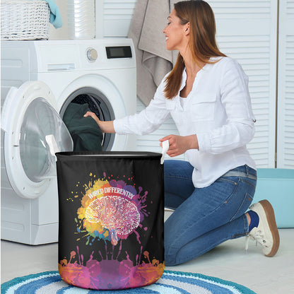 Autism Wired Differently Colors Splash Laundry Basket