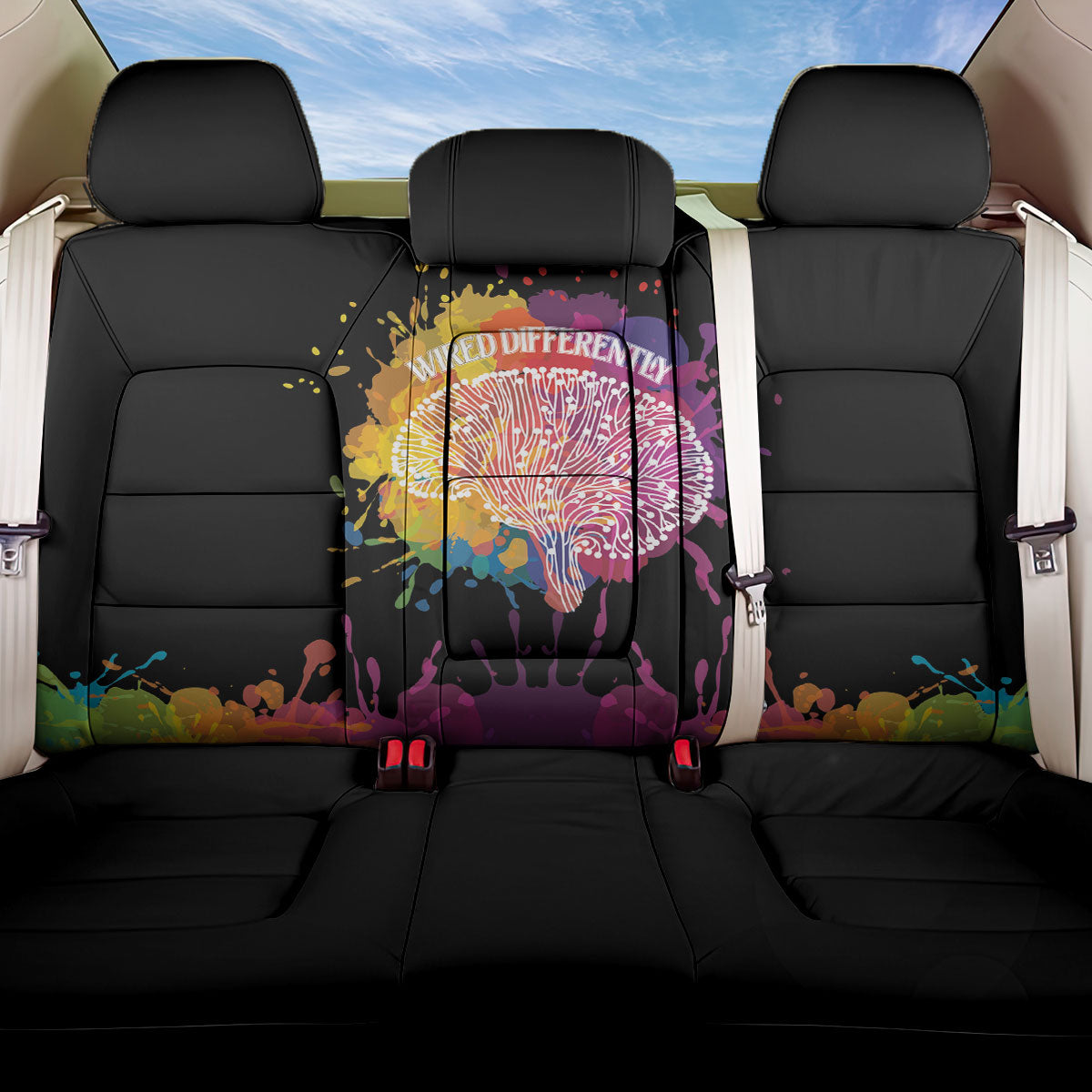 Autism Wired Differently Colors Splash Back Car Seat Cover