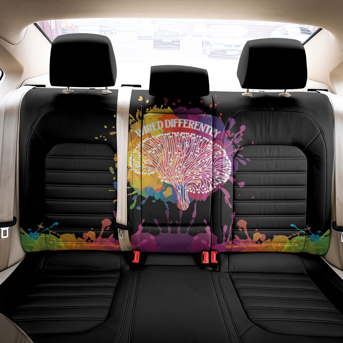 Autism Wired Differently Colors Splash Back Car Seat Cover