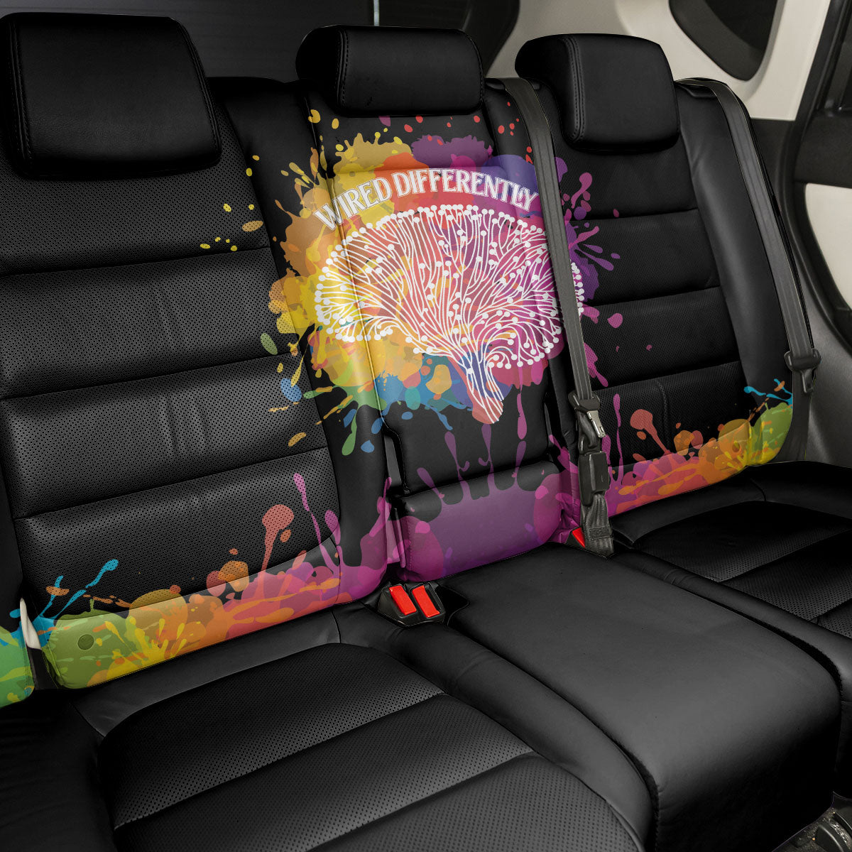 Autism Wired Differently Colors Splash Back Car Seat Cover
