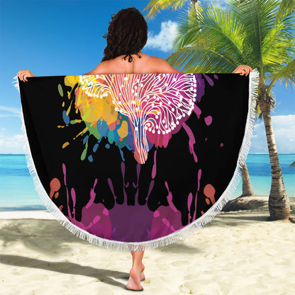 Autism Wired Differently Colors Splash Beach Blanket