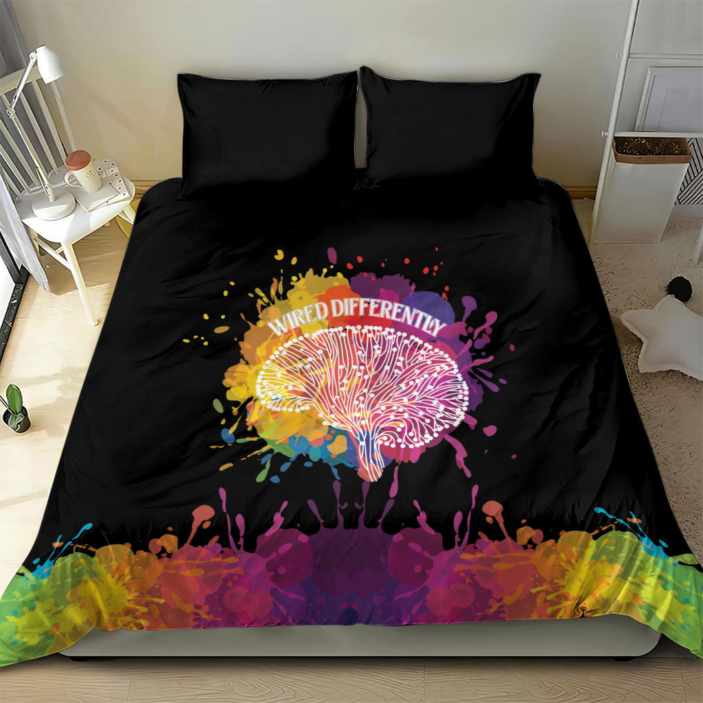 Autism Wired Differently Colors Splash Bedding Set